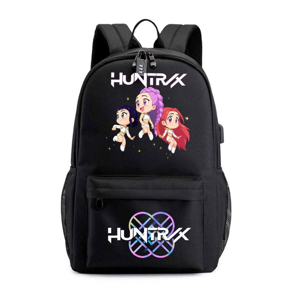 Аниме Мультфильм K-Pop Охотники на демонов Печатный рюкзак для подростка Студента Сумка для книг Школьная сумка Женская Большая вместимость Водонепроницаемая Дорожная сумка Подарок