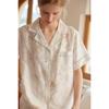 Summer Lyocell Tencel lapel short-sleeved pajama set women's flower print loungewear can be worn outside