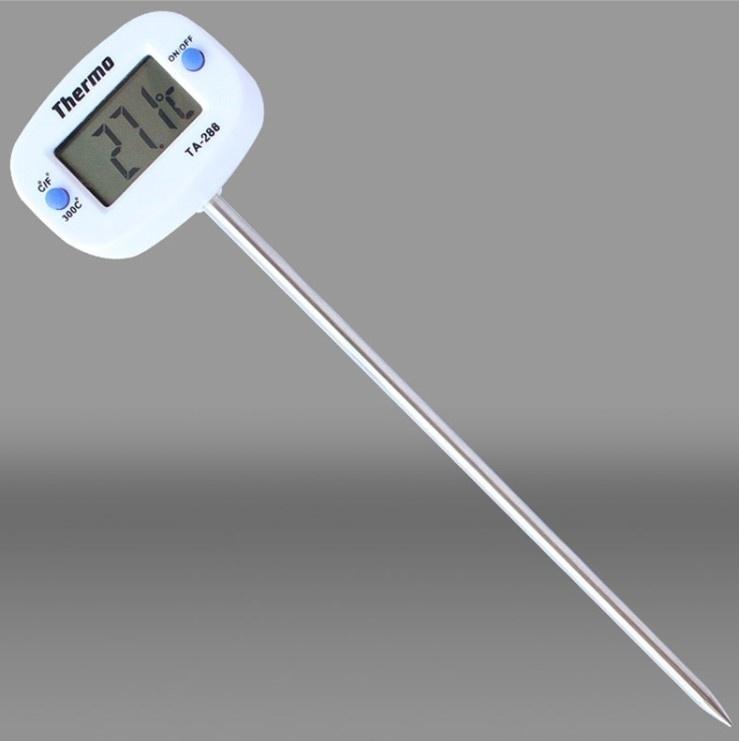 Portable Home Kitchen Electronic Thermometer Stainless Steel Insert Food Liquid Water Oil Food Thermometer Hygrometer Digital
