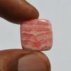Natural Pink Rhodochrosite Gemstone, Rare Rhodochrosite Cabochon, Rectangle Shape 12 Carats, Size 15x15x4 MM