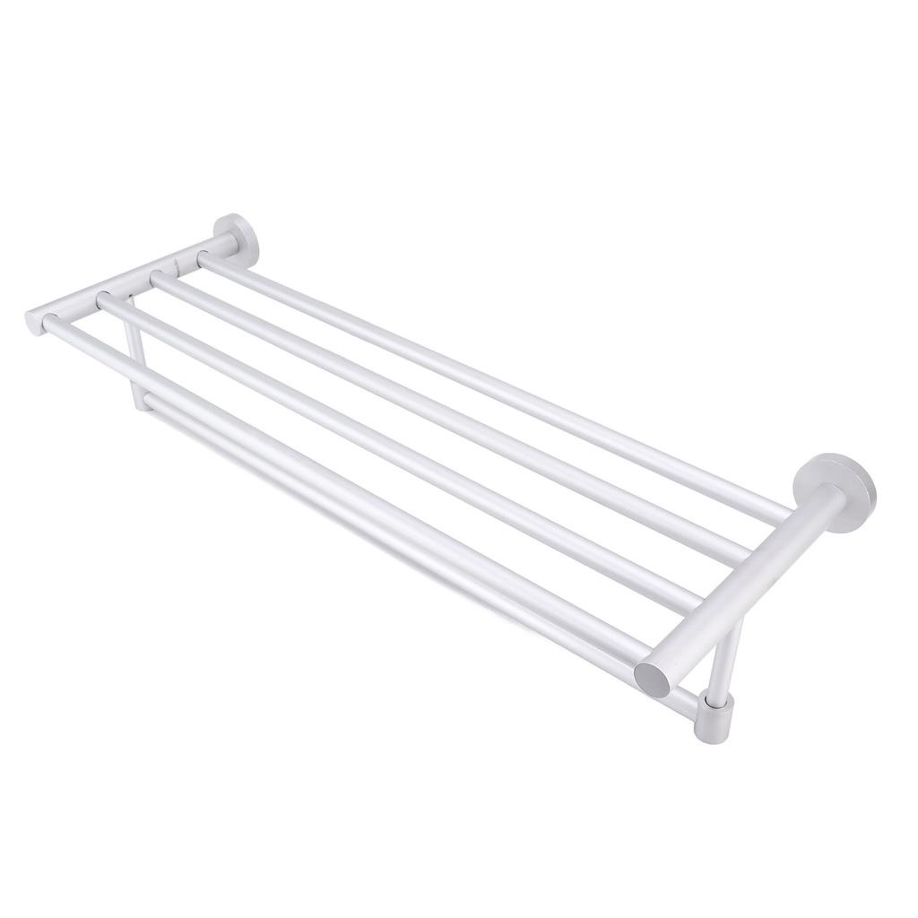 Aluminum Alloy Bathroom Towel Holder Wall Mounted 5 Bar Bath Towel Rack Storage Organizer Shelf