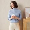 Women's Autumn/Winter Contrast Pure Cashmere Loose Knit Sweater