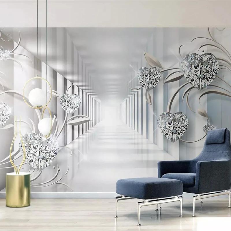 Настенная фотообои 3D абстрактный космический цветочный узор ювелирные изделия с бриллиантами Гостиная ТВ фон домашний декор