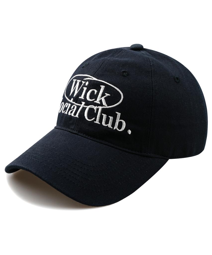 Кепка с козырьком Wig Social Club, стиранная - Темно-синяя