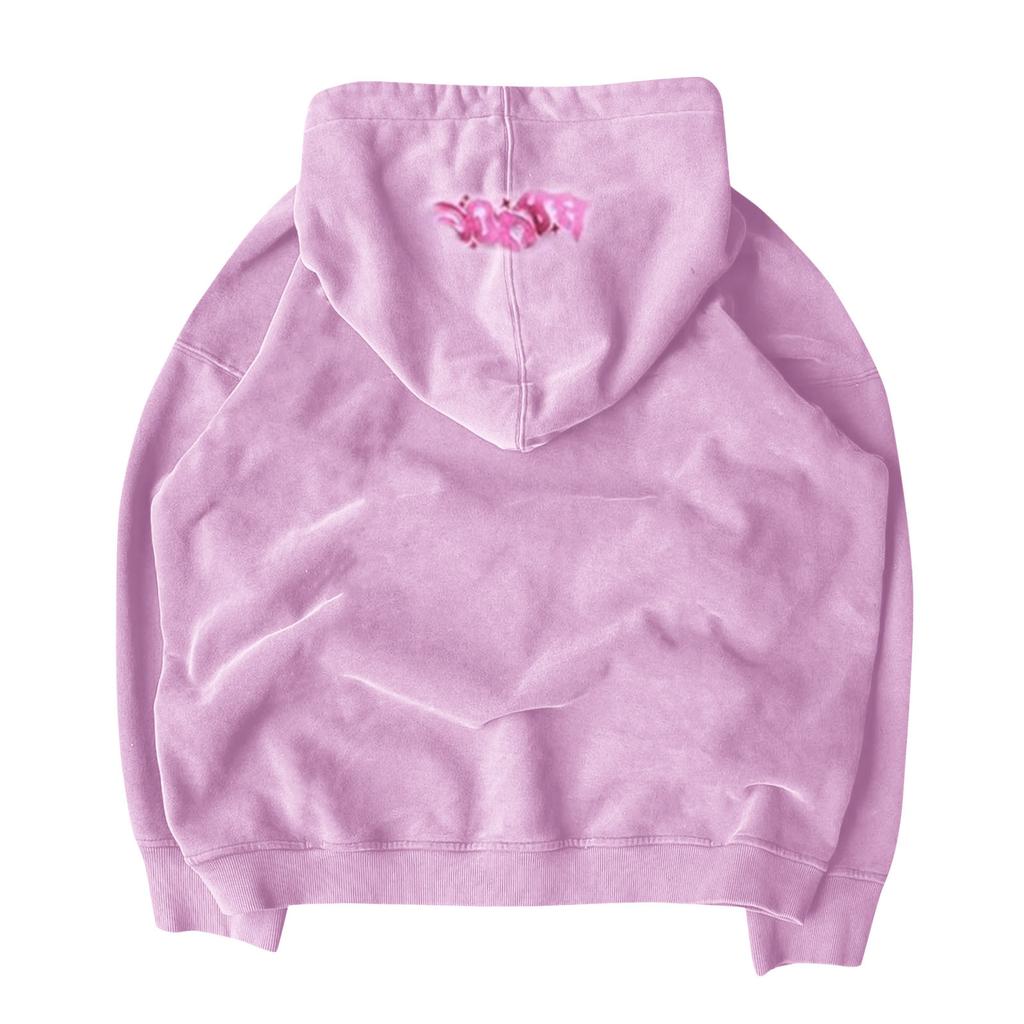 Street Fashion Print Hoodie Graphic Zip Up Hoodies Hip Hop Streetwear Oversized Vintage Outfit