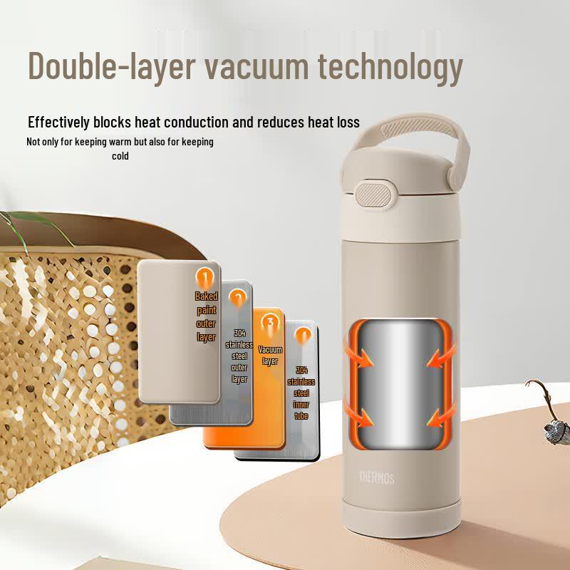 THERMOS Insulated Stainless Steel Straw Water Bottle