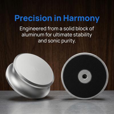 Aluminum Turntable Clamp Silicone Base Record Weight Stabilizer Turntable