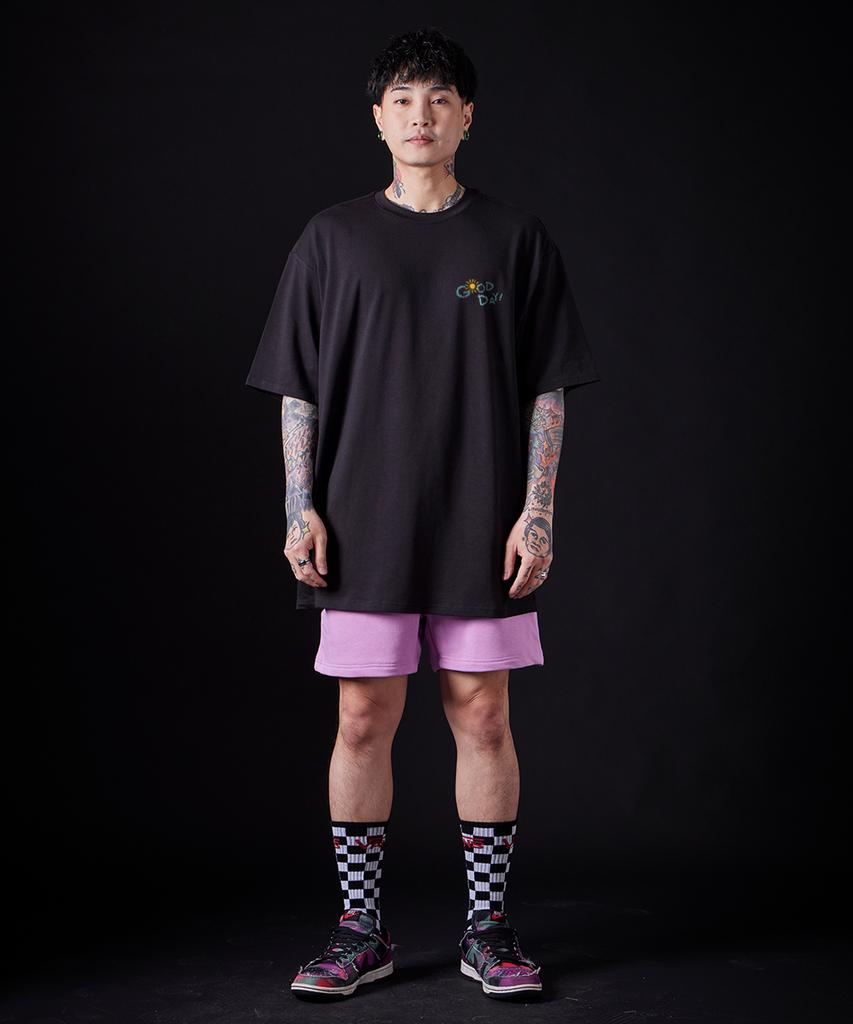 ASTRAL PROJECTION Good Day Supima Cotton Round Neck Short Sleeve T-Shirt_Black