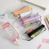 Cute Girl Makeup Cosmetic Bag Travel Toiletries Bag Pencil Case PVC Waterproof Transparent Pen Pouch Student Stationery Supplies