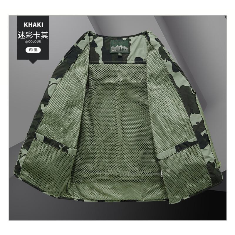 Весенне-осенний новый камуфляжный быстросохнущий жилет с несколькими сумками для мужчин, сетчатый жилет для отдыха на открытом воздухе