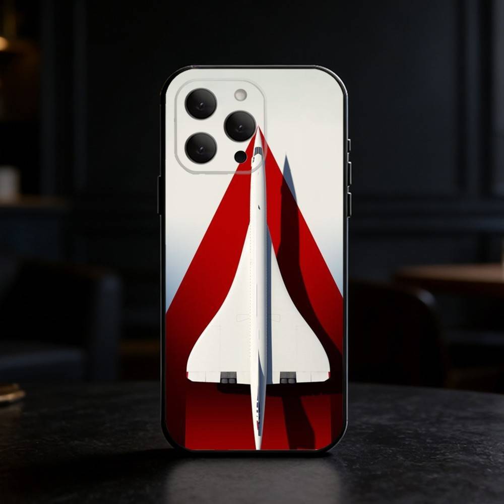 Чехол для телефона Concorde Air France Силиконовый черный Мягкий Для IPhone 17,16,15,14,13,12,11,SE,Plus Pro Max