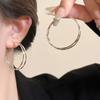 1 пара двухслойных преувеличенных больших сережек-колец для женщин и девочек, простые круглые серьги в стиле темперамент, ювелирные аксессуары, подарки