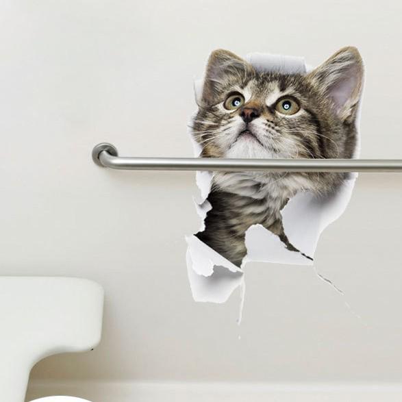 Креативные 3D кошки на стену и случайные наклейки для холодильника, блокнота, туалета - Горячая распродажа