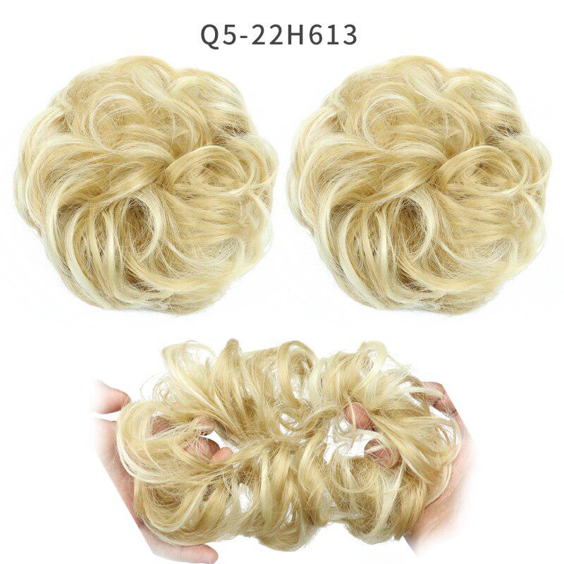 Synthetic Women Fashion Curly Messy Chignon Hair Bun Hair Accessories Elastic Fiber Hairpiece Chignon For Wedding Party Daily Use