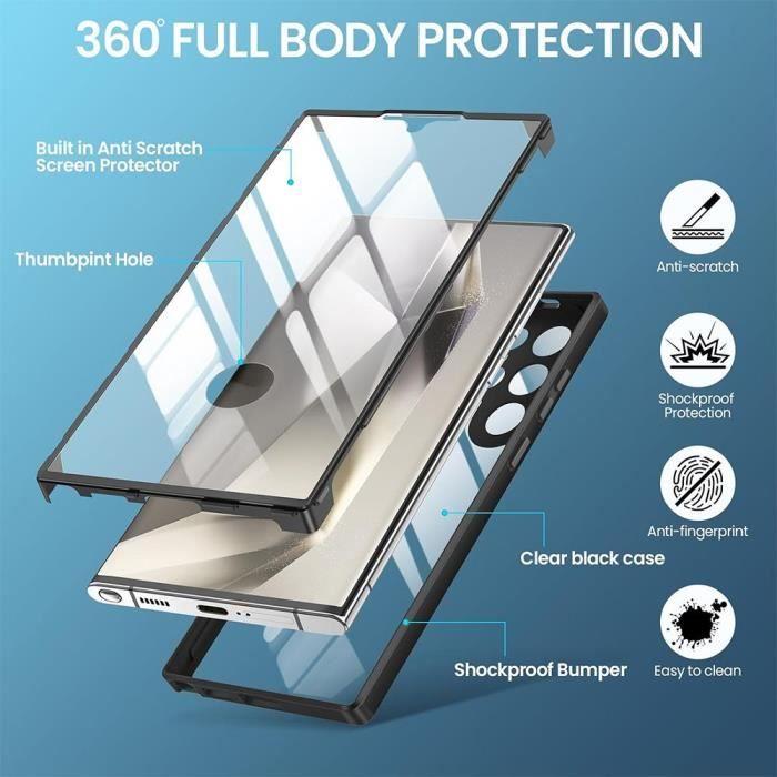 Coque de protection - BOOLING - pour Samsung Galaxy S24 Ultra - Protection 360 - Bordure renforcée - Antichoc