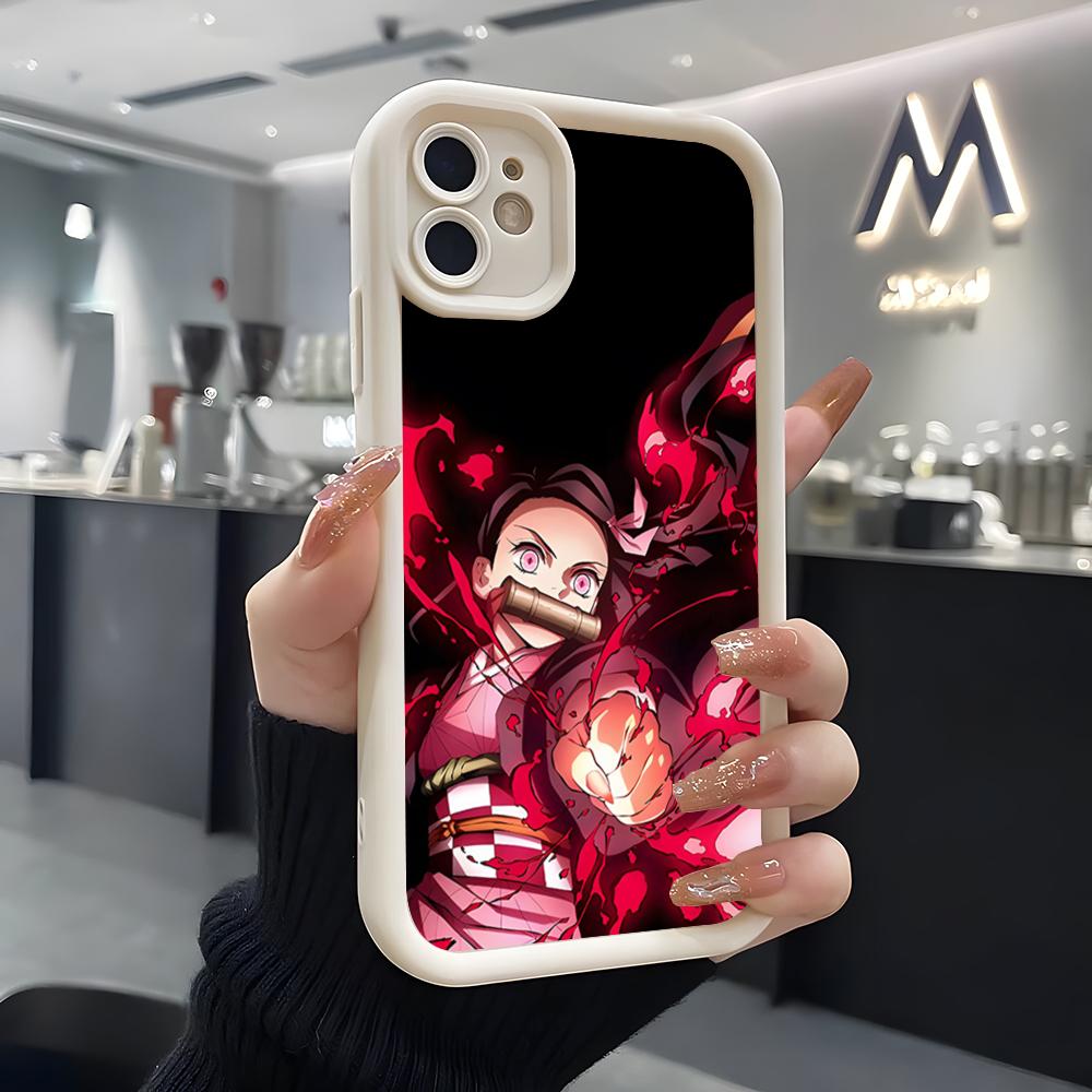 A-Demon S-Slayer NezukoES KamadoS Phone Case For IPhone Air 17 Pro Max 16 E 15 14 Pro Max 13 12 11 Mini Plus Soft Silicone White