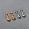Серьги-подвески из латуни с покрытием 18K настоящим золотом, полые, с ветряным мотивом, нишевый дизайн, легкая роскошь, простые, универсальные, для женщин
