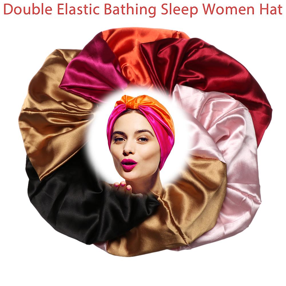 Мягкая шапочка-обертка для головы, шапка-тюрбан с сатиновой подкладкой, салонная шапочка, эластичная повязка для волос, ночная шапочка для сна