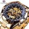 Forsining Top Watch Silver Stainless Steel Men's Mechanical Watch Waterproof Luminous Sports Skeleton Manual Watch 30M