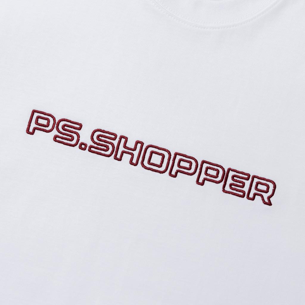 PSSHOPPER Внутренняя футболка из премиального хлопка с большим логотипом [Белый]
