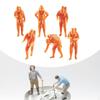 6 Pieces Miniature Model Figures Resin Creative Mini People Models Firefighter Figurines for DIY
