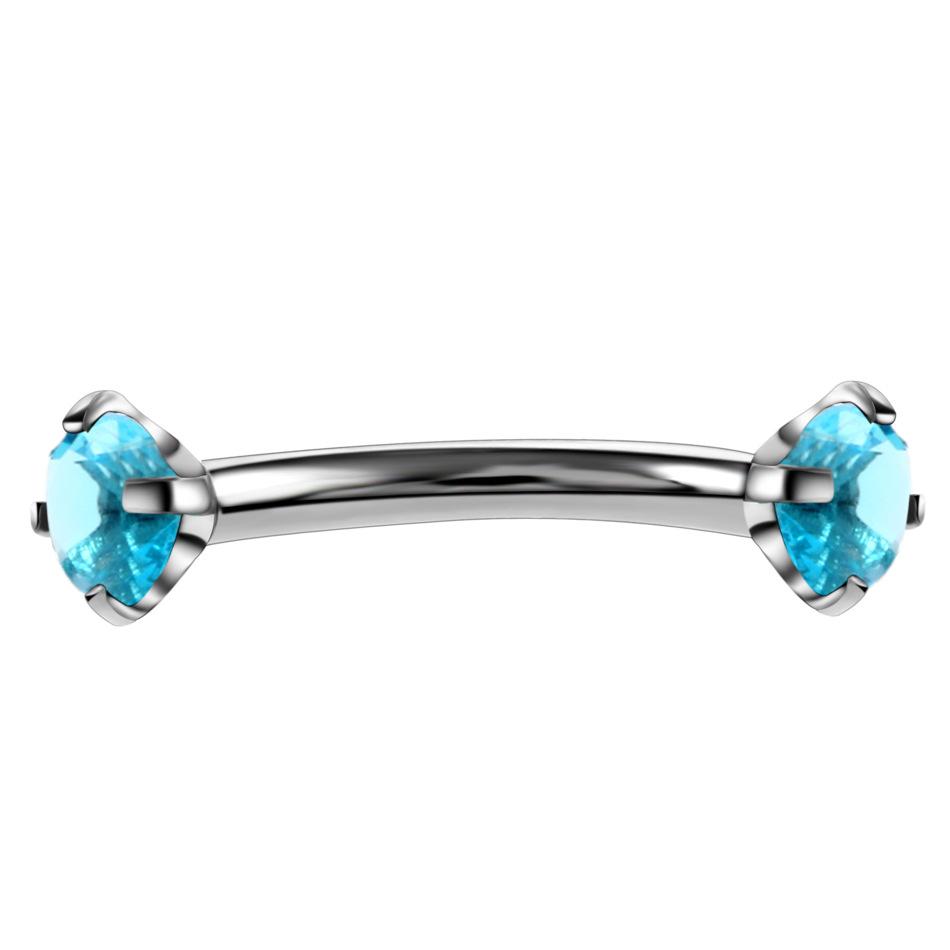 1PC Steel Crystal Gem Eyebrow Ring Tragus Helix Rook Earring Piercings Curved Banana Piercing Lip Helix Rings Jewelry 16G
