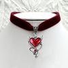 Retro Punk Gothic Heart Necklace With Electroplated Steel And Moon Element For Women