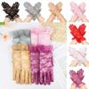 UV Protection Mittens Lace Gloves White Bride Gloves Rose Flower Pattern Party Dressy Gloves