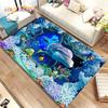 3D иллюзия морского дна, подводный мир, коврик с дельфином и акулой, коврик для гостиной, спальни, дивана, коврик, нескользящий напольный коврик
