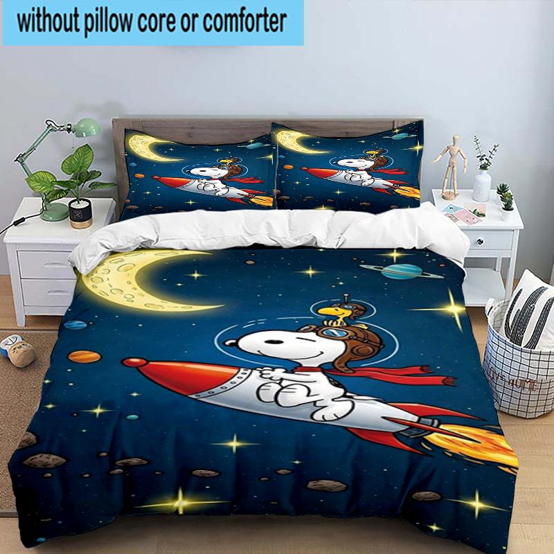 3PCS Snoo-dog Heart Background 3pcs Bedding,Including 3PCS Duvet Cover And 2pcs Pillowcases Perfect for Christmas,Ideal for Bedroom, Dormitory