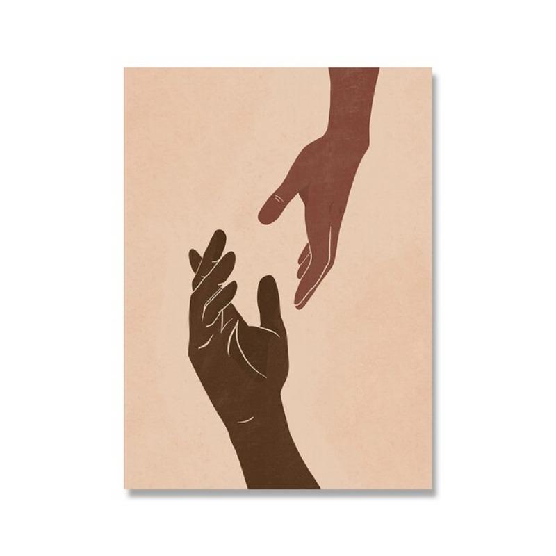 Африканская Бохо Королева Черная Женщина Рука Скандинавский Постер Принт Абстрактный Холст Настенное Искусство для Гостиной Декоративные Настенные Картины