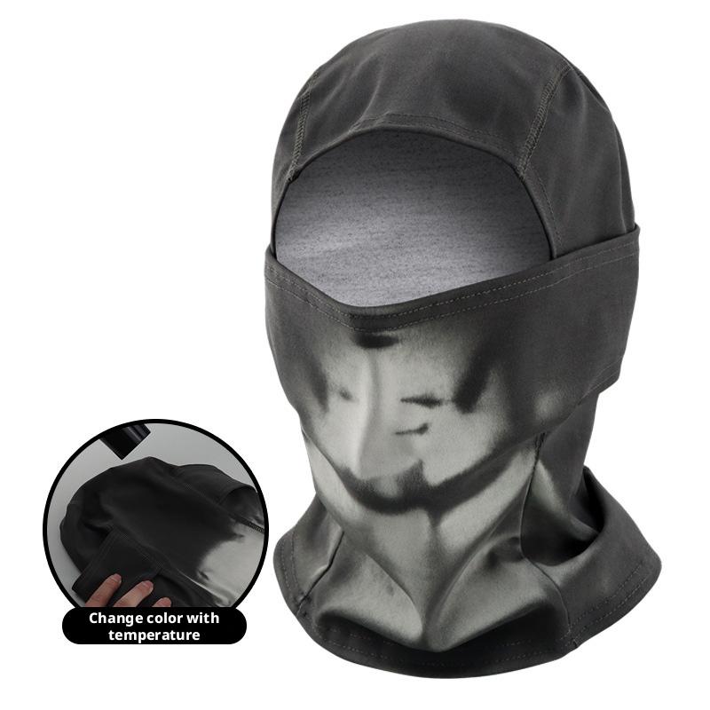 Winter Temperature Sensitive Color Changing Cycling Thermal Balaclava Windproof Face Mask Fleece Hood Motor Ski Bike Headgear