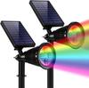 Solar Outdoor LED Garden IP67 Automatic Suitable for Parking and 7 Set of 2 Light, Spotlight, Ground/Wall Mountable, Waterproof, Lighting, Gardens,