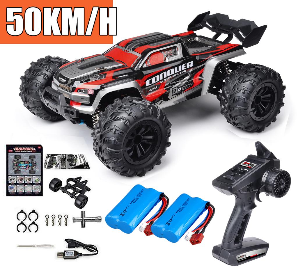 Радиоуправляемая машина Внедорожник 4x4 Высокоскоростная 75 км/ч Машина на пульте управления со светодиодной фарой Бесколлекторный 4WD 1/16 Монстр-трак Игрушки для мальчиков Подарок