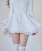 J Jane Mochi Long Sleeve Double Flare Dress (White)