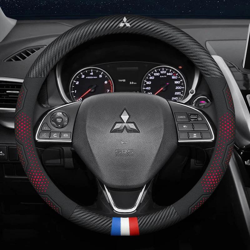 Для Mitsubishi Outlander Pajero Asx Colt Lancer Evolution X L200 Triton RALLIART Автомобильная противоскользящая накладка на руль из углеродного волокна WJ4