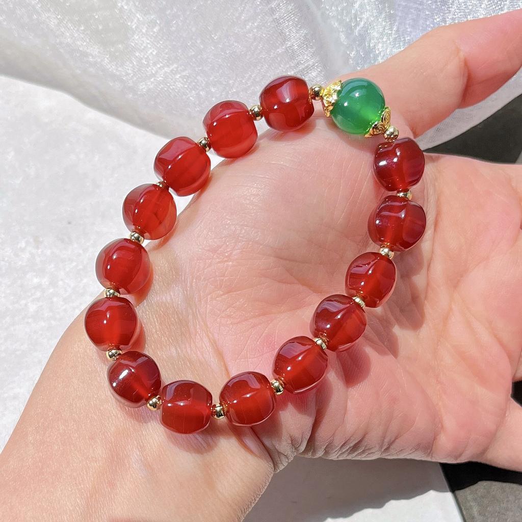 Ice Transparent High Quality Natural Chalcedony Green Agate Basic Commuter Bracelet Bracelet