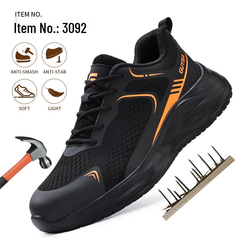 Мужские легкие рабочие ботинки с защитным стальным подноском - Защита от ударов, Защита от проколов, Комфорт в любое время года