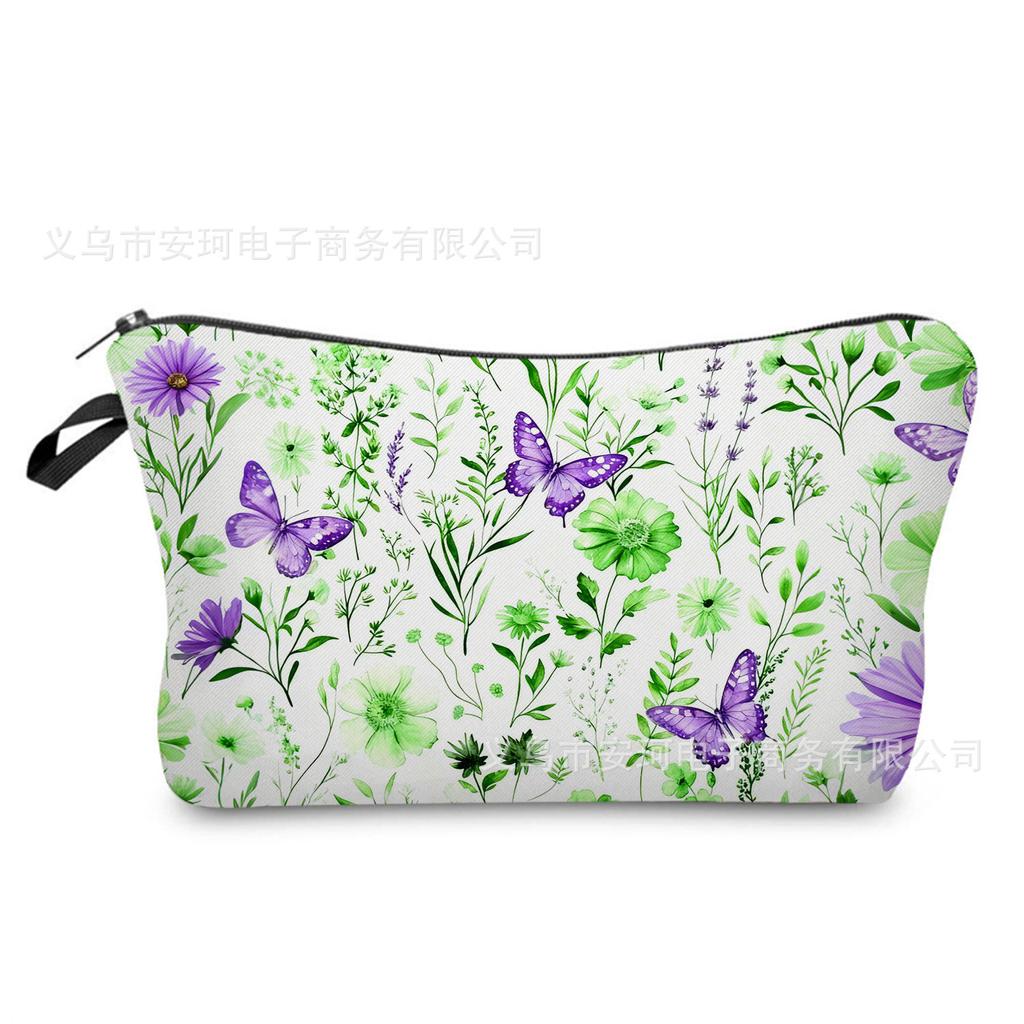 Butterfly printing makeup bag, nail polish storage bag, washable toilet bag for daily travel