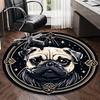 S Shapi Dog Round Rug Nonslip Area Rug Office Chair Mat Carpet For Living Room Bedroom Home Decor