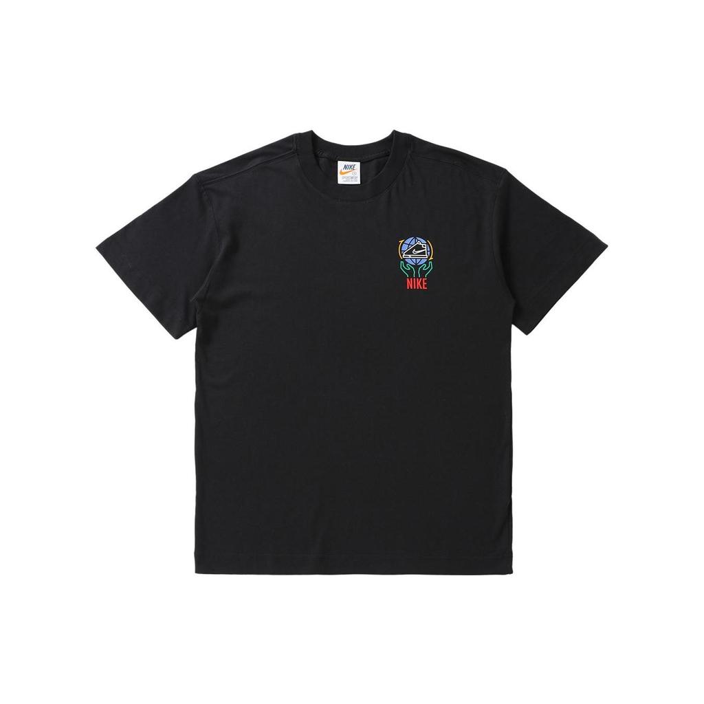 Nike Logo Print Breathable Short Sleeve T-Shirt Men Tops Black DA1490-010