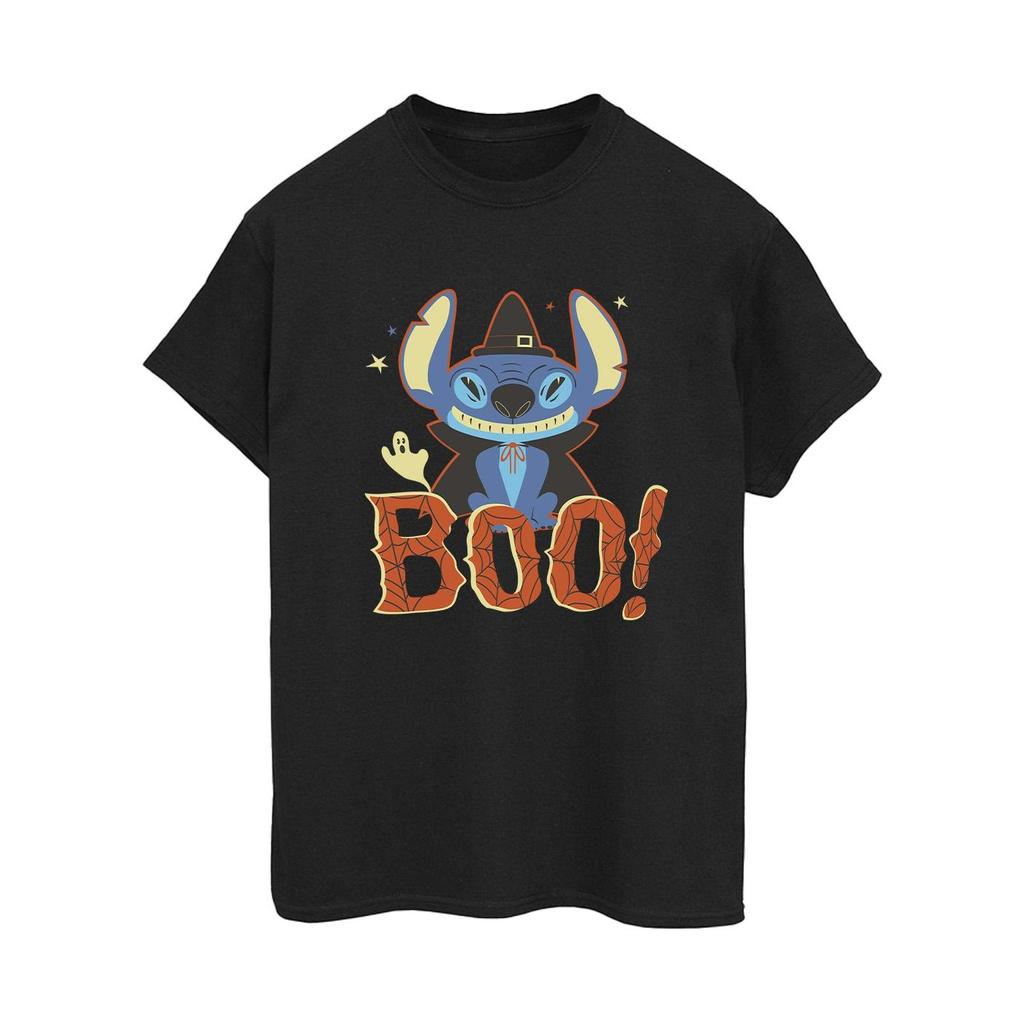 Disney Womens/Ladies Lilo & Stitch Boo! Cotton Boyfriend T-Shirt