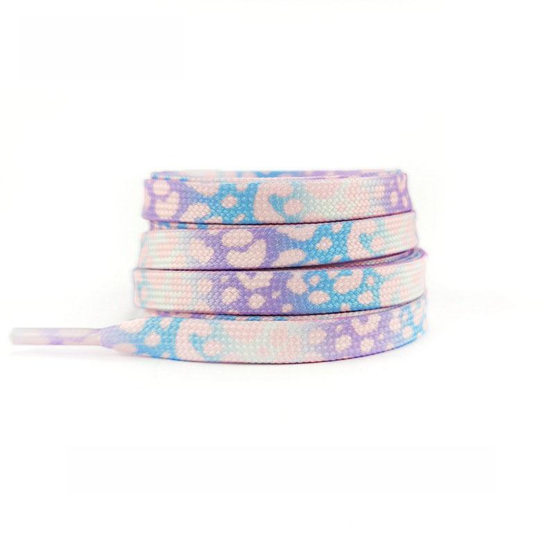 Модные плоские шнурки для кроссовок Цвет Леопардовый принт Тай-дай Градиент Веревка для шнурков Мужские Женские для AF1 AJ1 Холщовые шнурки для обуви