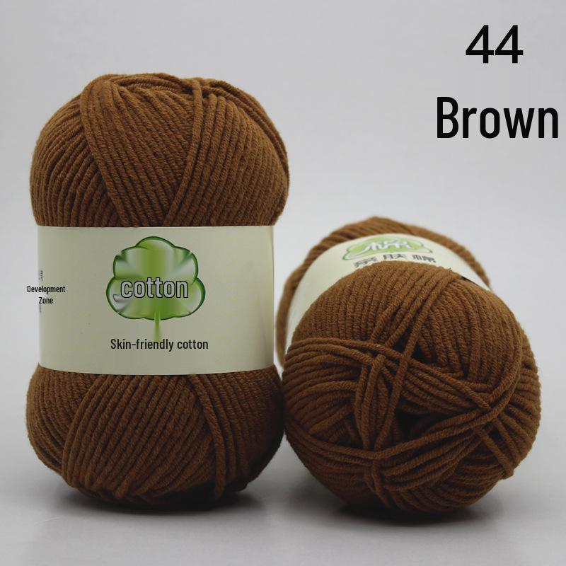 Пряжа из гребенного 5-слойного молочного хлопка для вязания и вязания крючком своими руками - Набор материалов средней толщины для шарфа и пледа