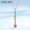 Umcho Создано нано цитриновое рубиновое ожерелье с подвеской, твердое ожерелье из стерлингового серебра 925 пробы для женщин, офисные украшения, высокое качество