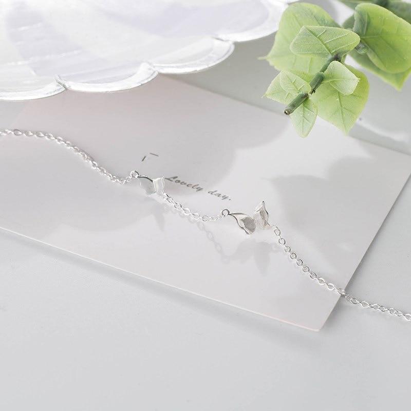 Fashion Korean 925 Sterling Silver Butterfly Charm Bracelet &Bangle For Women Jewelry SL352