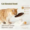 750 ML Cat Elevated Bowl Stainless Steel Pet Feeder Bowl Anti-knock Pet Water Bowl  for Dogs Cats