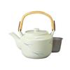 Ale-net Teapot, 19 X 14 X 12 Cm, 1000cc, Flower Design, No. 6, with Stainless Steel Tea Strainer, Porcelain, Mino Ware, Made In Japan, Stylish