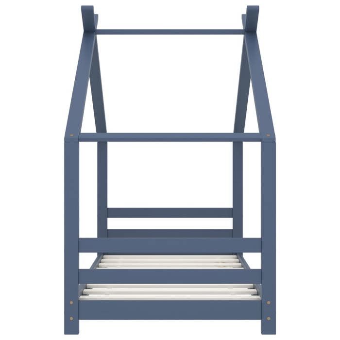 VidaXL Cadre de Lit d'enfant Sommier à Lattes Cadre à Lattes Meuble de Chambre à Coucher Maison Intérieur Gris 80x160 cm 289614