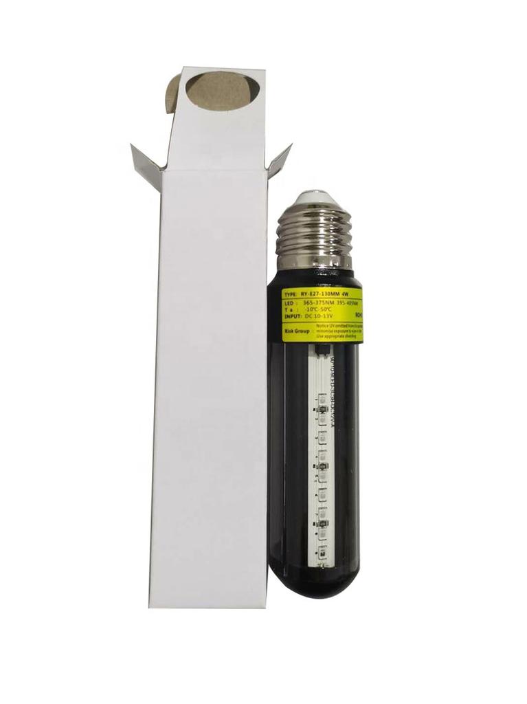 RZXLED 4W Uv Led E27 Screw Multi-Faceted Led Uv Tube Dual-wavelength Uva365nm + Uva395nm 2-in-1 Mosquito Killer Lamps